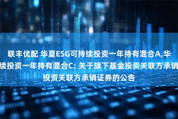 联丰优配 华夏ESG可持续投资一年持有混合A,华夏ESG可持续投资一年持有混合C: 关于旗下基金投资关联方承销证券的公告