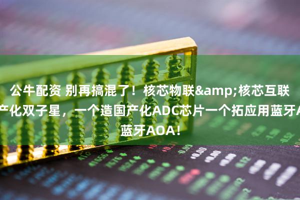 公牛配资 别再搞混了！核芯物联&核芯互联：国产化双子星，一个造国产化ADC芯片一个拓应用蓝牙AOA！